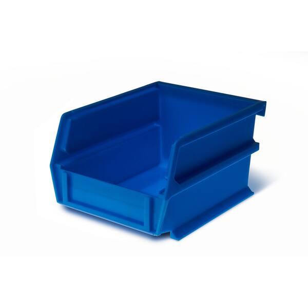 Triton Products 5-3/8 in. L x 4-1/8 in. W x 3 in. H Blue Stacking, Hanging, Interlocking Polypropylene Bins (10-Count)