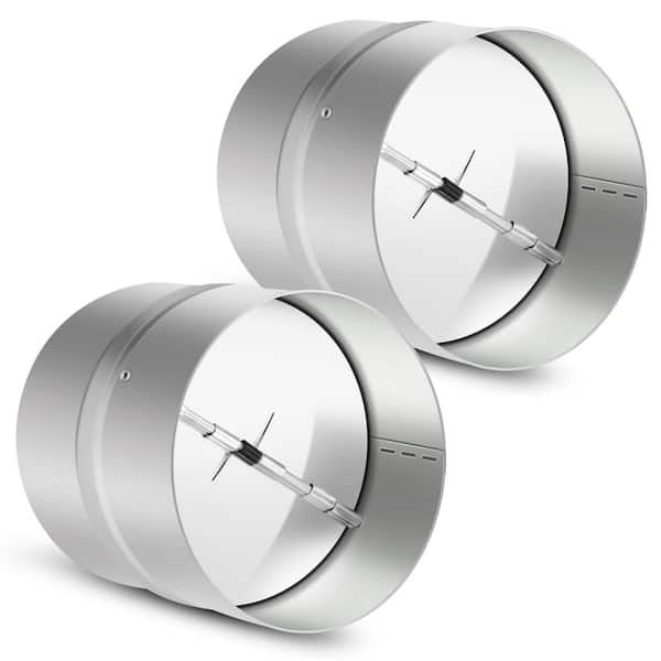 2-Piece Bathroom Accessory Set in Silver, 4 in. Draft Blocker Backdraft Damper Duct Draft Stopper Fan Vent Deflector