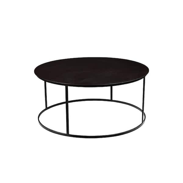 Boraam Black Robertson Round Metal Coffee Table