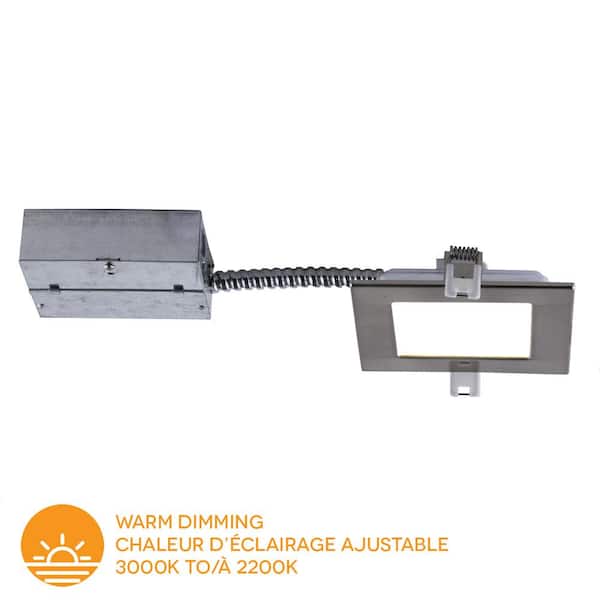Unbranded Bazz Slim 4 in. Brushed Chrome Integrated LED Recessed Fixture Kit