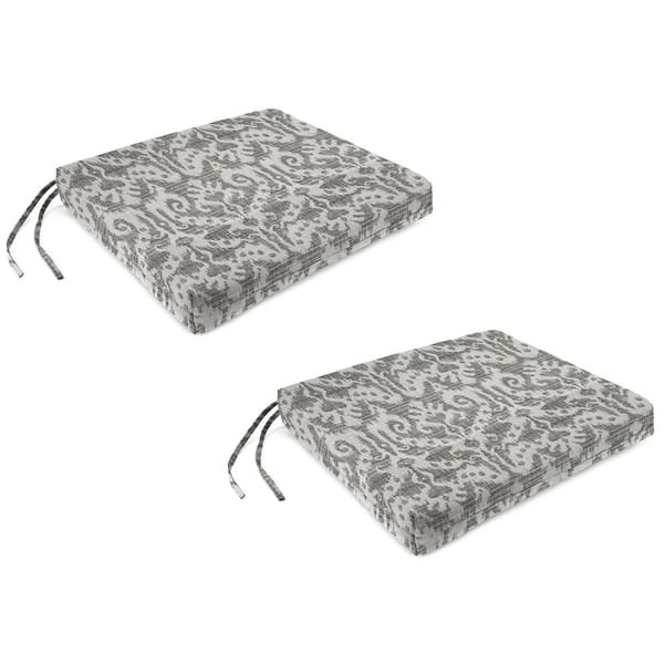 Jordan Manufacturing 19 in. W x 17 in. D x 2 in. T Rectangular Outdoor Seat Cushion in Jeness Pewter (2-Pack)