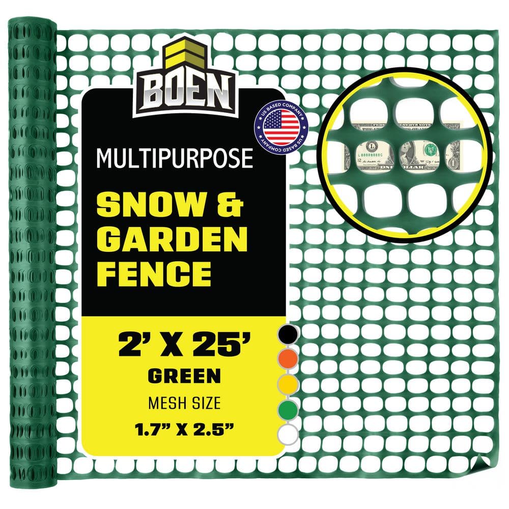 BOEN 2 ft. x 25 ft. Green Construction Snow/Safety Barrier BOEN 2 ft. x 25 ft. Green Construction Snow/Safety Barrier