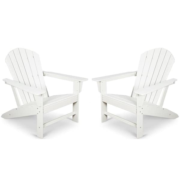 MIRAFIT Outdoor Composite Classic Adirondack Chair, All-Weather Resistant Deck Lounge Chair with Ergonomic Design (set of 2