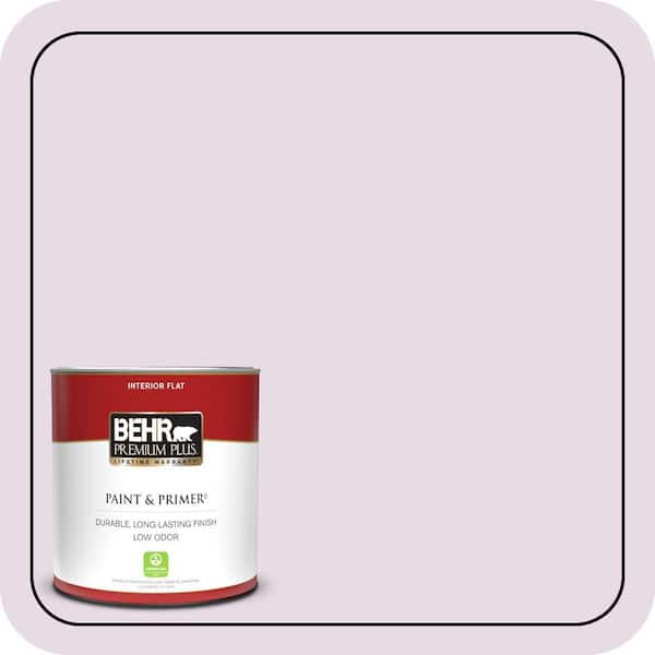BEHR PREMIUM PLUS 1 qt. #680E-2 Iced Mauve Flat Low Odor Interior Paint & Primer