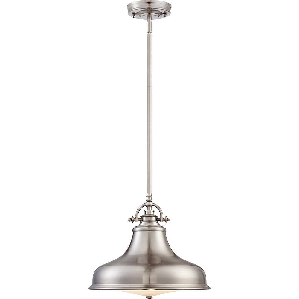 Emery Brushed Nickel 13.5" Industrial Pendant Light