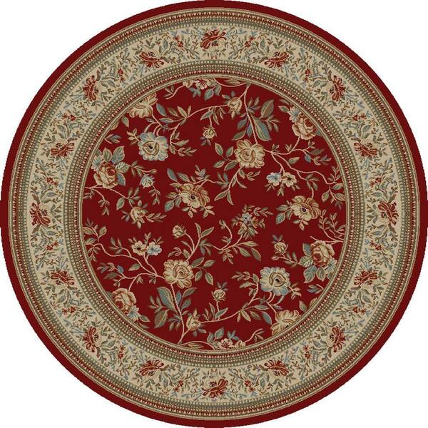 Concord Global Trading Ankara Floral Garden Red 8 ft. Round Area Rug