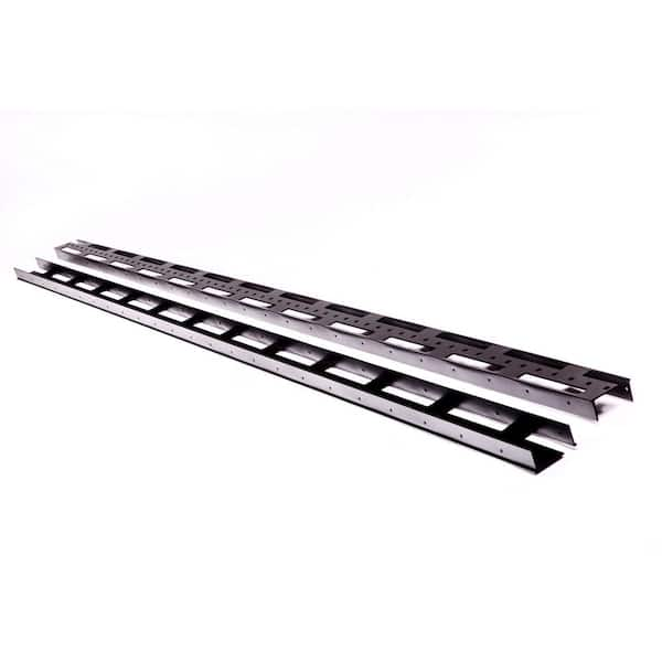 Slipfence 3 in. x 1.5 in. x 92 in. Black Aluminum Vertical Fence Stringer kit. Includes 2 stringers, 4 brackets and all fasteners