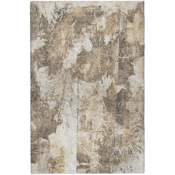 Dream Shag Premium Machine Washable Abstract ADS560 Beige 10 ft. x 14 ft. Area Rug