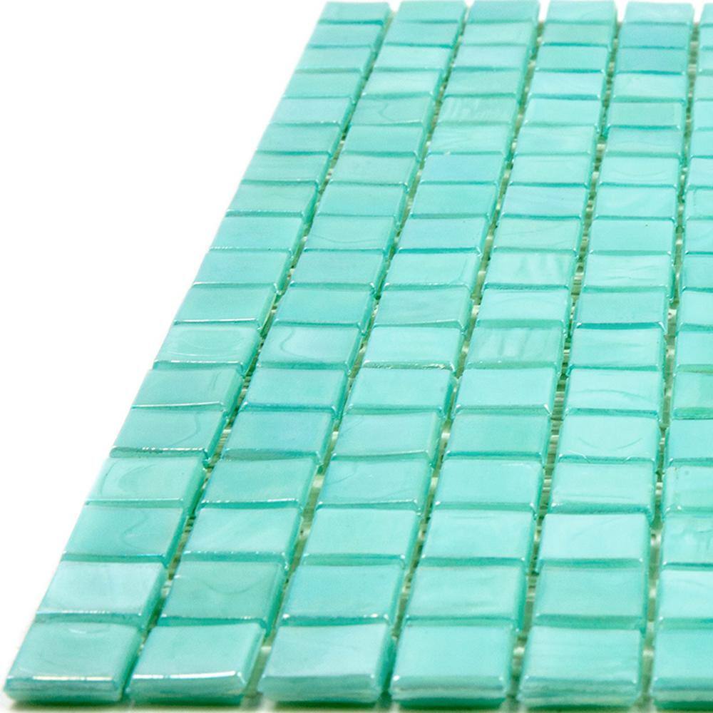 Winter Green Glossy Glass Mosaic Tile for Kitchen and Bathroom
