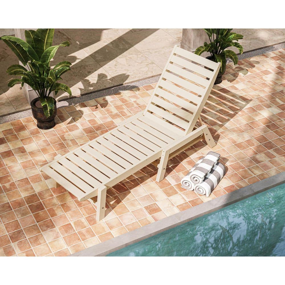 POLYWOOD Grant Park Sand Chaise Lounge GPNAC2280SA The Home Depot