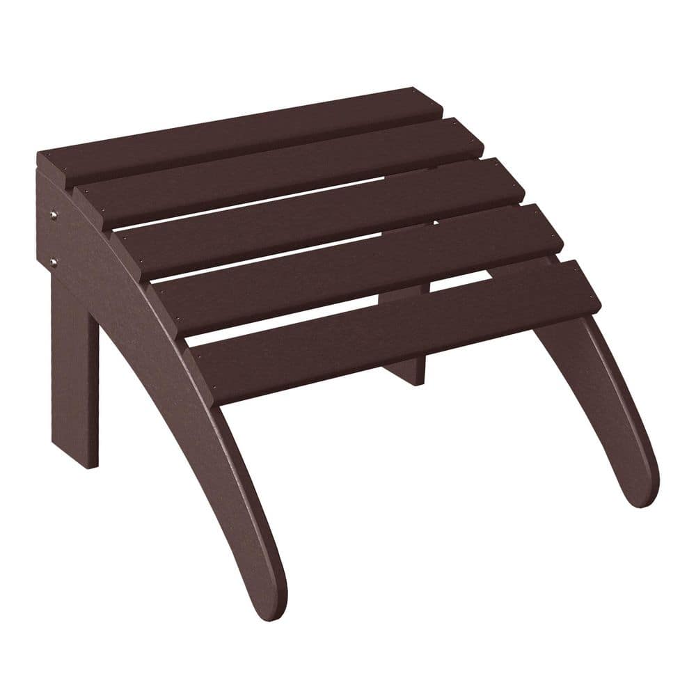 Dark Brown HDPE Foldable Outdoor Patio Ottoman