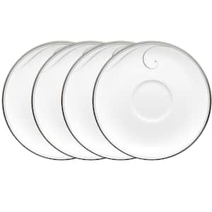 Platinum Wave 6.25 in. (Platinum) Porcelain Saucers, (Set of 4)