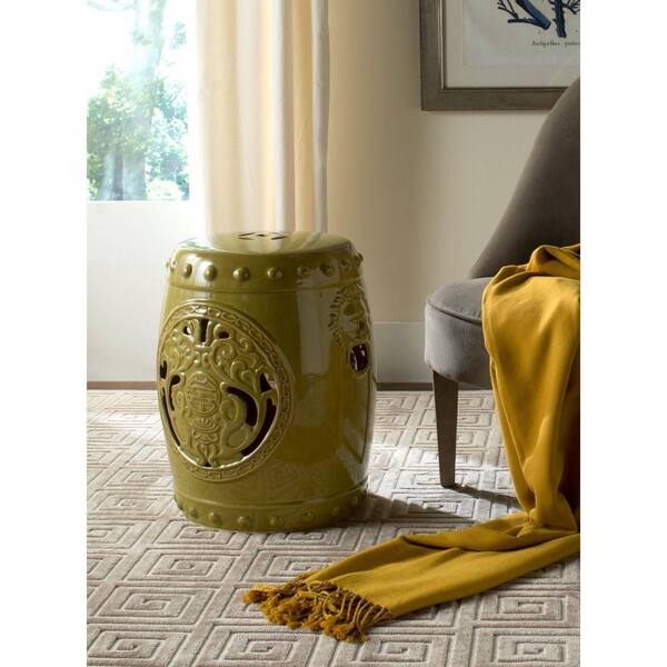 Safavieh Dragon Coin Spring Green Patio Stool