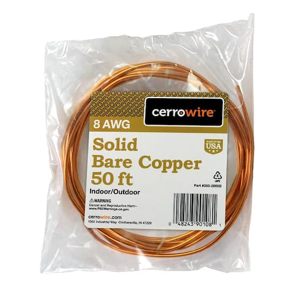 Cerrowire 50 ft. 8-Gauge Solid SD Bare Copper Grounding Wire