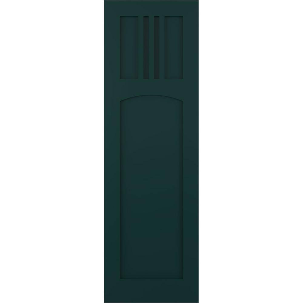 True Fit 15 in. x 77 in. Flat Panel PVC San Miguel Mission Style Fixed Mount Shutters Pair in Thermal Green price history on PriceWatchPro