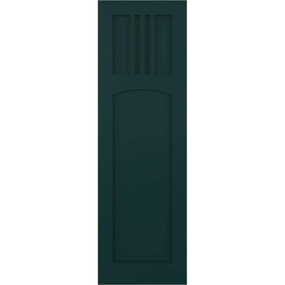 18 in. x 51 in. PVC True Fit San Miguel Mission Style Fixed Mount Flat Panel Shutters Pair in Thermal Green price history on PriceWatchPro