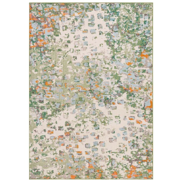 Monaco 7 ft. x 9 ft. Sage/Rust Abstract Patchy Area Rug