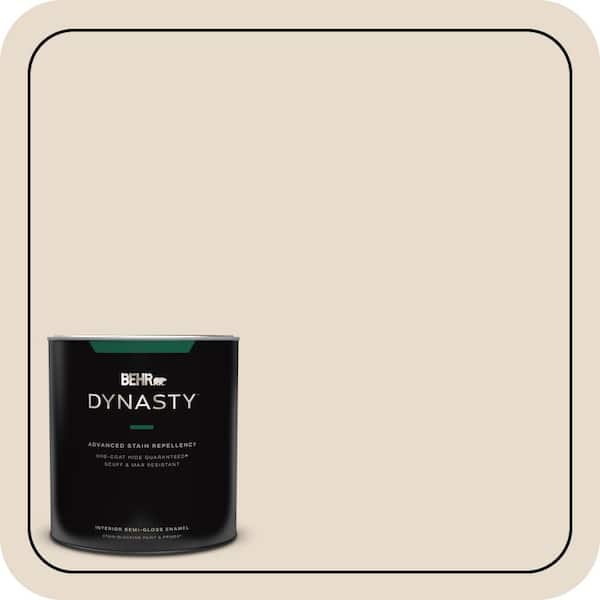 BEHR DYNASTY 1 qt. #OR-W11 White Mocha Semi-Gloss Enamel Interior Stain-Blocking Paint & Primer