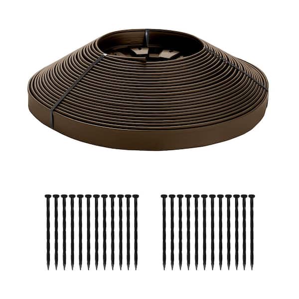 75 ft. L x 2.5 in. W x 1.7 in. H Commercial Grade Brown Plastic No-Dig Edging Kit