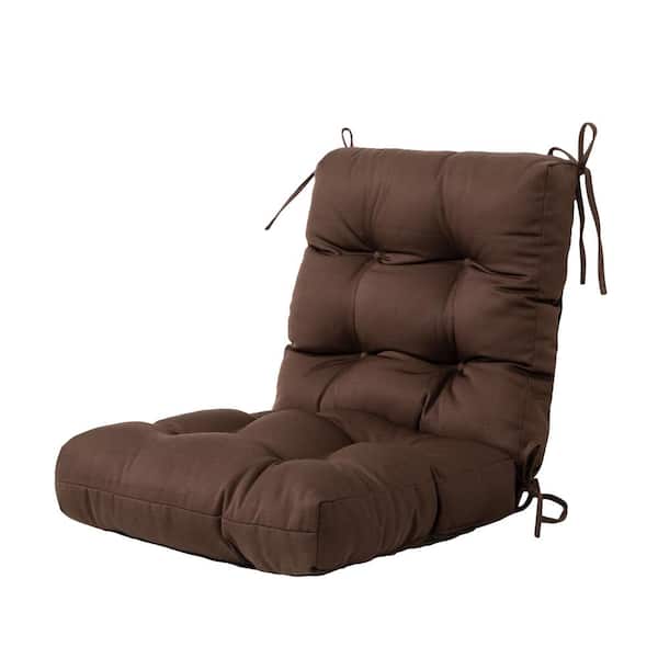 BLISSWALK Outdoor Cushions Dinning Chair Cushions with back Wicker Tufted Pillow for Patio Furniture in Brown
