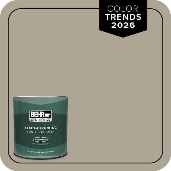 BEHR ULTRA 1 qt. Home Decorators Collection #HDC-NT-14 Smoked Tan Extra Durable Semi-Gloss Enamel Interior Paint & Primer