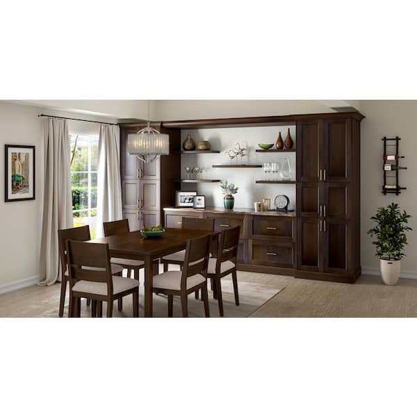 J COLLECTION Lincoln Chestnut Solid Wood  Assembled Wall Kitchen Cabinet with Full Height Door (36 in. W x 30 in. H x 14 in. D)