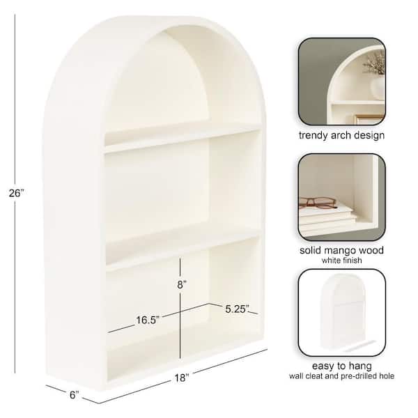Kate and Laurel Arcott 18 in. W x 6 in. D White Wood Decorative
