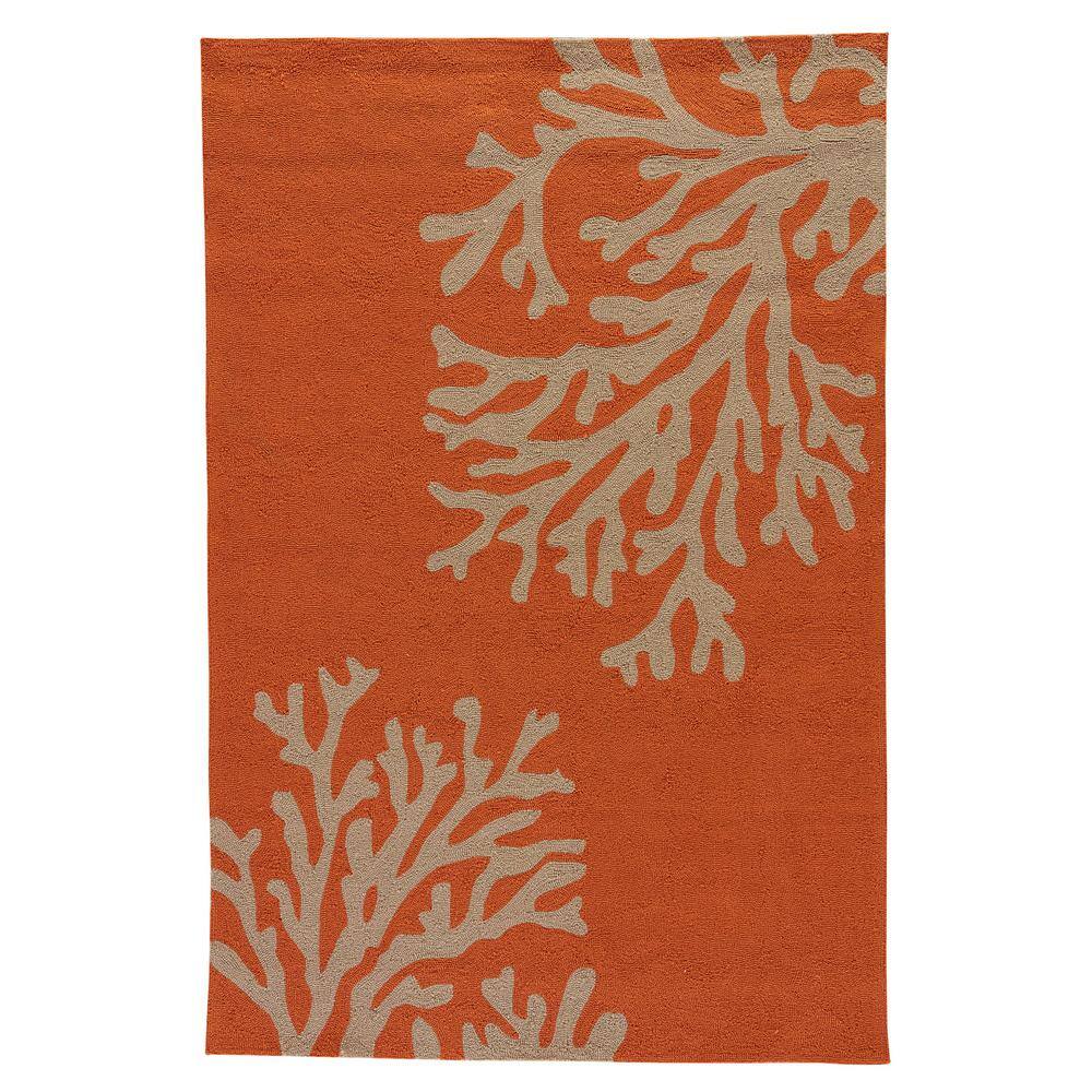 Floral Print Indoor/Outdoor Rug 2 x 3 Brown/Taupe/Beige E by design RFN490TA9-23 Sunflower 