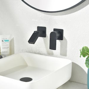 Modern Single-Handle Wall Mounted Bathroom Faucet in Matte Black