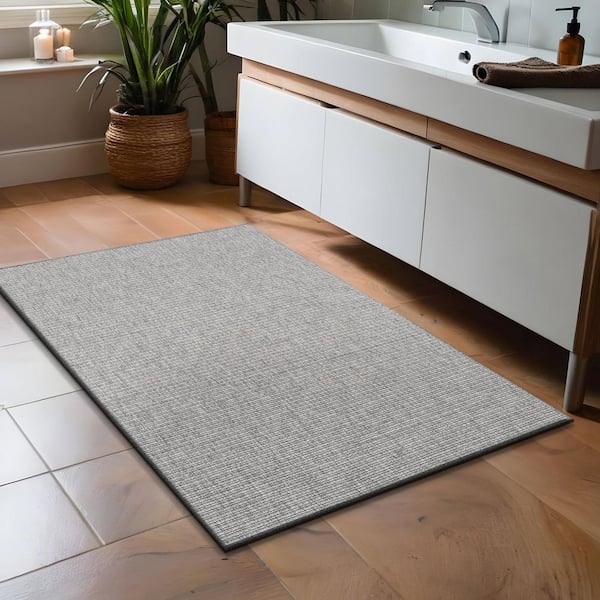 Royal Easy Jute Grey 2 ft. x 3 ft. Solid Indoor Outdoor Area Rug