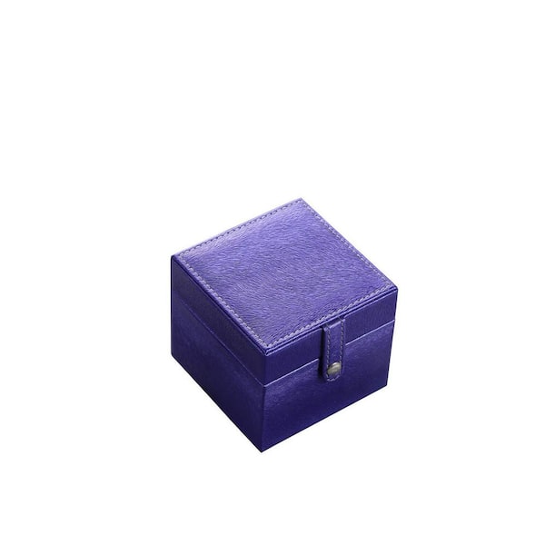 Unbranded Unparalleled Durability VAzure Square 4 in. Leather Jewelry Case