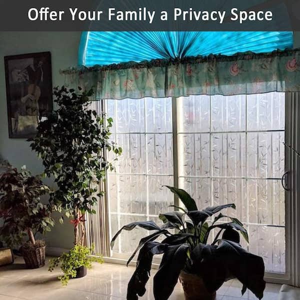35.4 in. x 78.8 in. No Glue Self Static Removable Frosted Glass Privacy Window Film, Bamboo