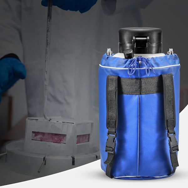 Liquid Nitrogen Tank 3 L Aluminum Alloy LN2 Container Dewar 6 Canisters Carry Bag with Straps, Cryogenic Tank
