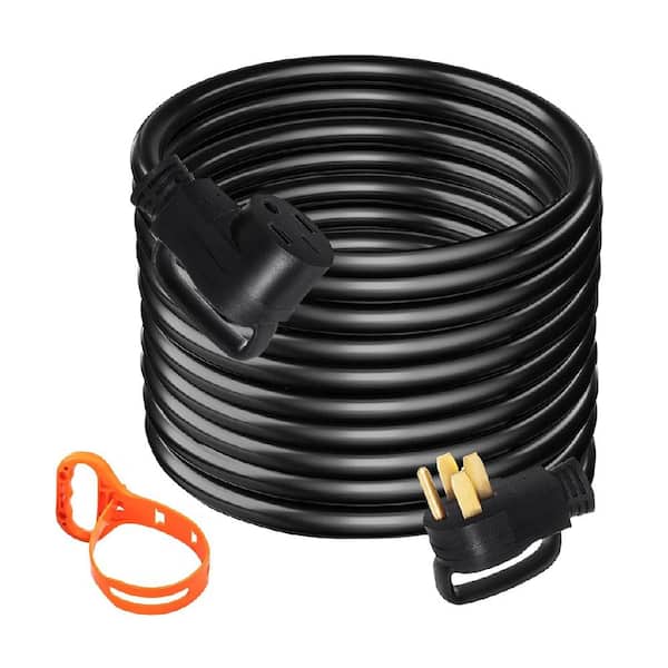 50 ft. STW 50 Amp 125/250-Volt 14-50 to 14-50 RV Generator Extension Cord Heavy Duty Power Cable with Handles, Black