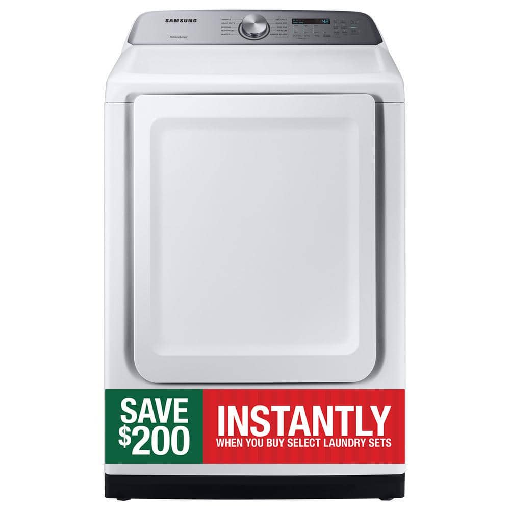 Samsung 7.4 cu. ft. Vented Electric Dryer with Sensor Dry in White