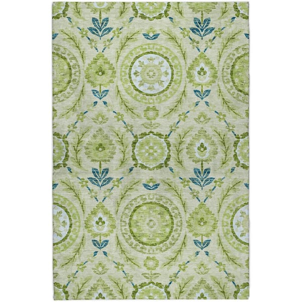 Dream Shag Premium Machine Washable Abstract ADS751 Aloe 9 ft. x 12 ft. Area Rug