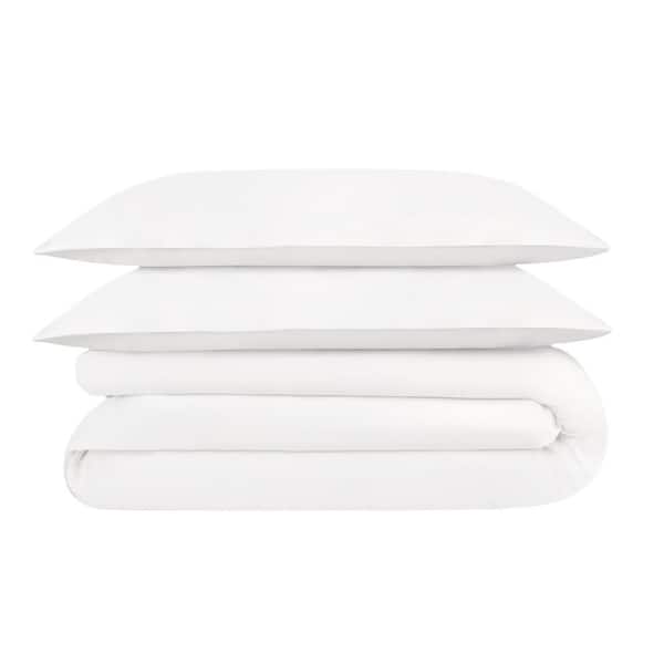 Delara 3-Piece 100% Viscose Derived from Bamboo White Duvet Set King, Ultra-Soft, Includes Duvet Cover and Pillow Sham