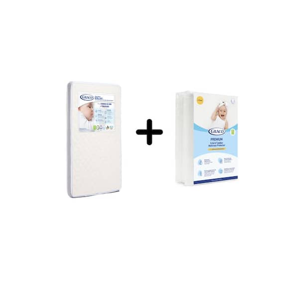 Graco Ultra-Premium Foam Crib Mattress Polyester Mattress Protector (2-Pack) Bundle