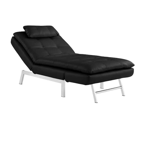 Serta Relax A Lounger Val Black Convertible Chaise