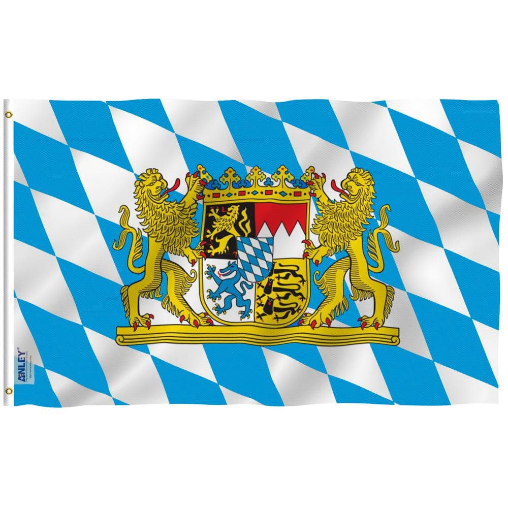 Fly Breeze 3 ft. x 5 ft. Polyester Bavaria with Lions Flag 2-Sided Flags Ba
