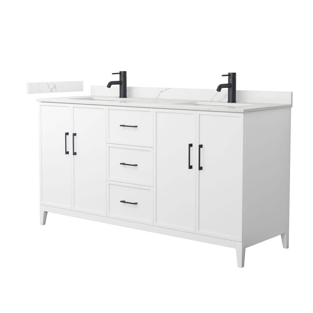 Elan 66 in. W x 22 in. D x 35 in. H Double Bath Vanity in White with Giotto Quartz Top price history on PriceWatchPro