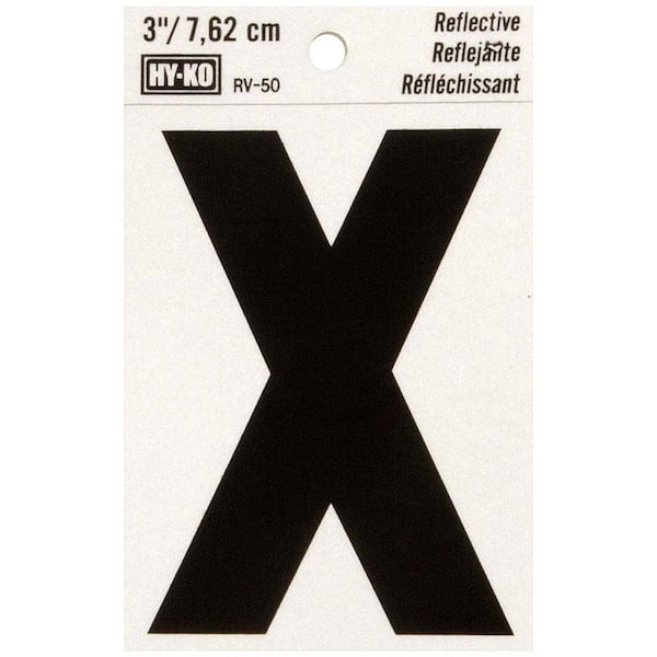 HY-KO 3 in. Vinyl Reflective Letter X