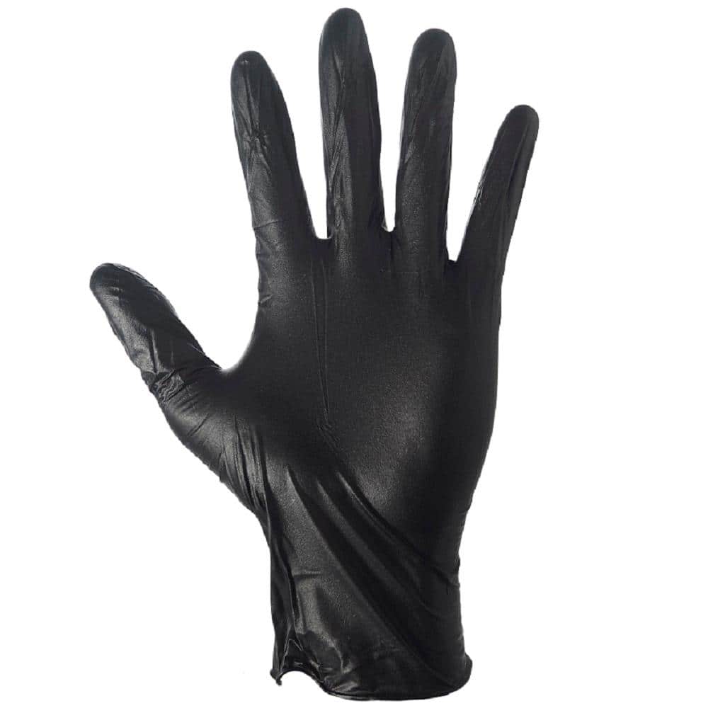GLOVEWORKS Black Synthetic Vinyl Disposable Gloves, 3 Mil, Large
