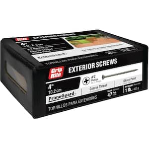 #10 x 4 in. Philips Bugle-Head Coarse Thread Sharp Point Polymer Coated Exterior Screw
