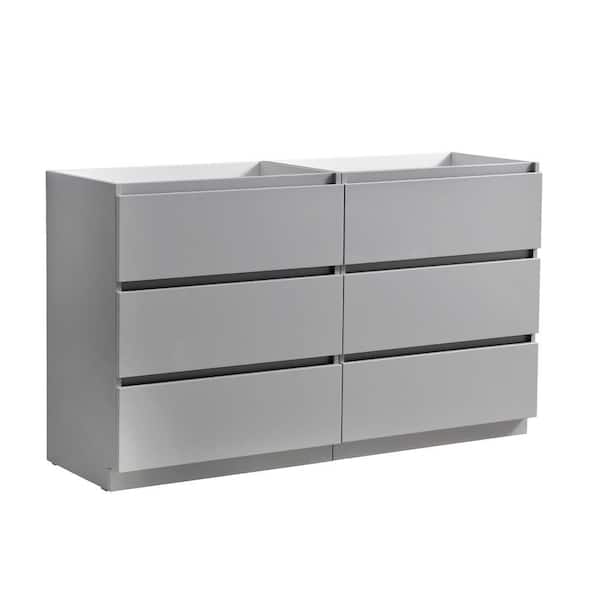 Fresca Lazzaro 60 in. Modern Double Bath Vanity Cabinet Only in Gray