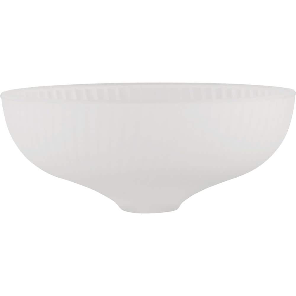 8-1/2 in. D x 3-1/2 in. H White Frosted Bowl Shape Glass for HallwaysCloset
