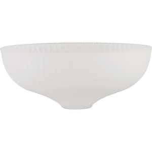 8-1/2 in. D x 3-1/2 in. H White Frosted Bowl Shape Glass for HallwaysClosetsKitchen and Bathroom1/2 in. Neckless Fitter
