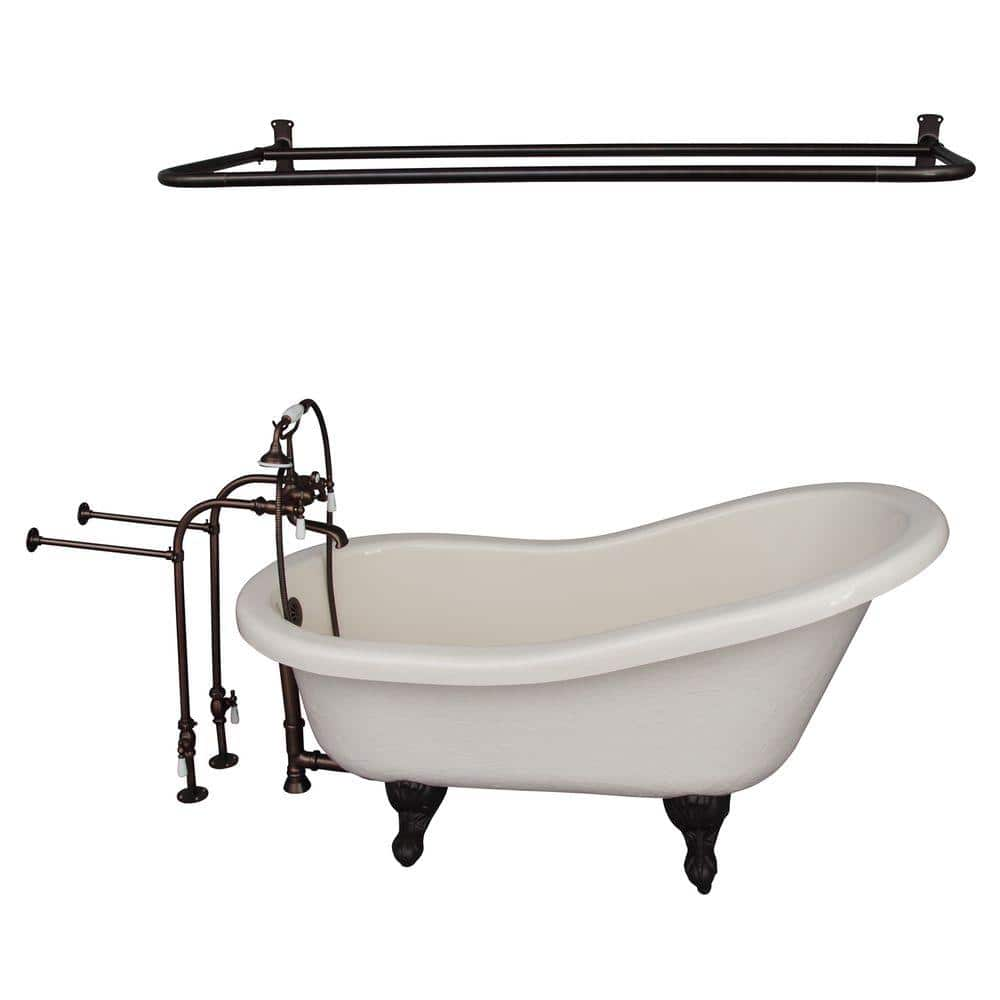 Barclay TKADTS60-WBN3 Clawfoot Shower and Soaking Bathtub Combo