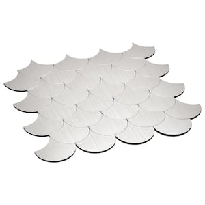 Seashell Silver Aluminum Mosaic 5 in. x 5 in. Metal Peel and Stick Tile (.17 sq. ft./Sample)