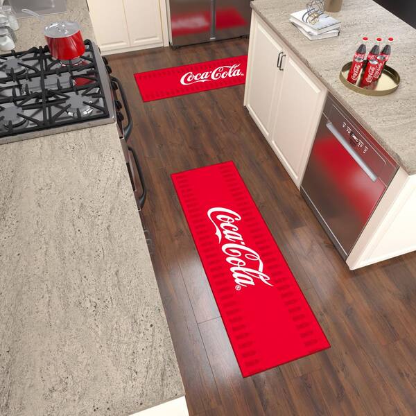 Ottomanson Red 2 ft. x 5 ft. For Man Cave Bedroom Kitchen Coca